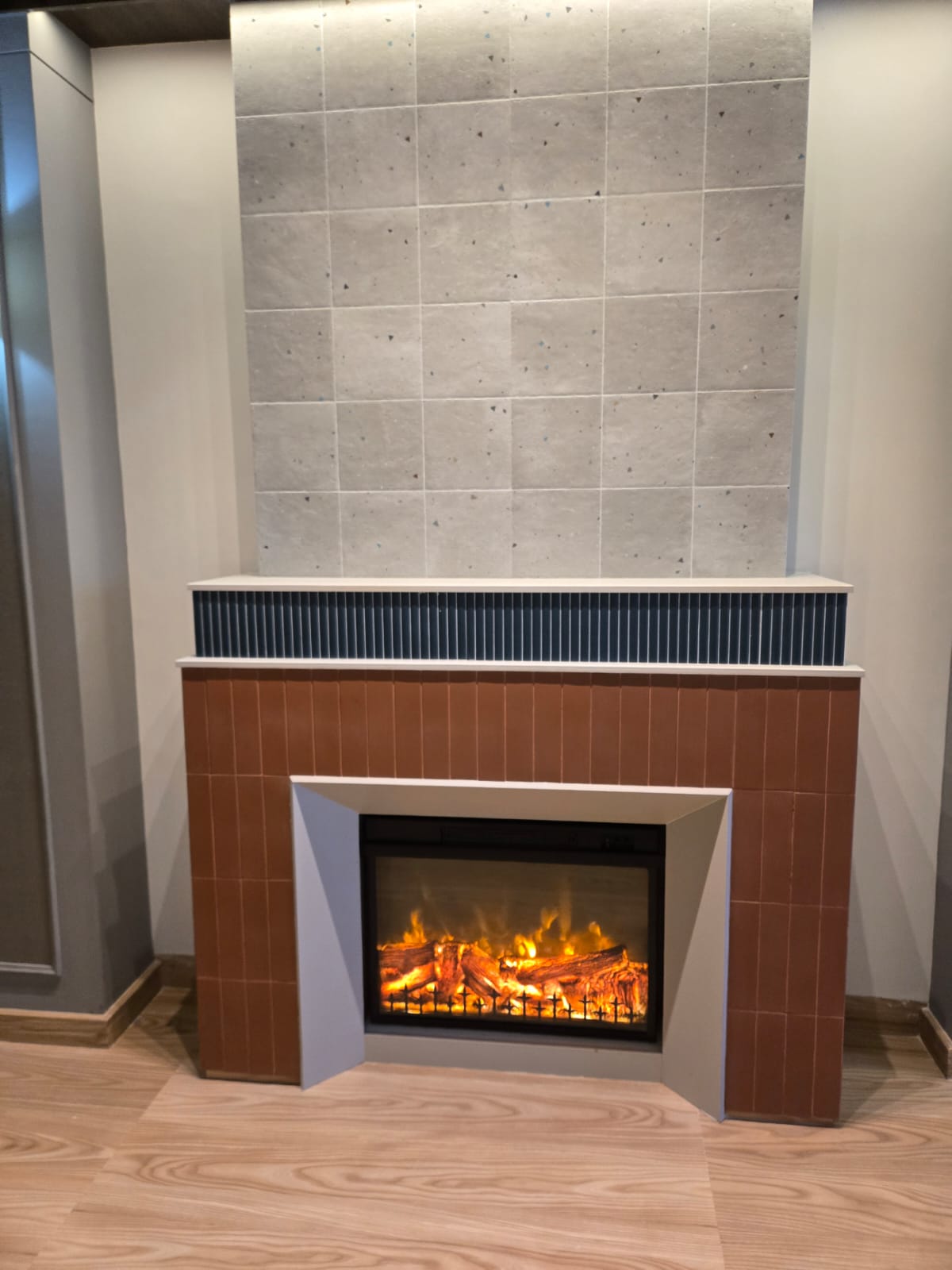 A warm fireside corner at Weekend Retreat